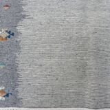 Ethnic Tribal Grey Berber Kilim Rug with Traditional Pattern