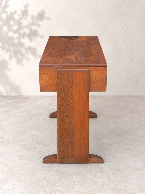 Travailleuse / table à couture vintage en bois – années 1930-40