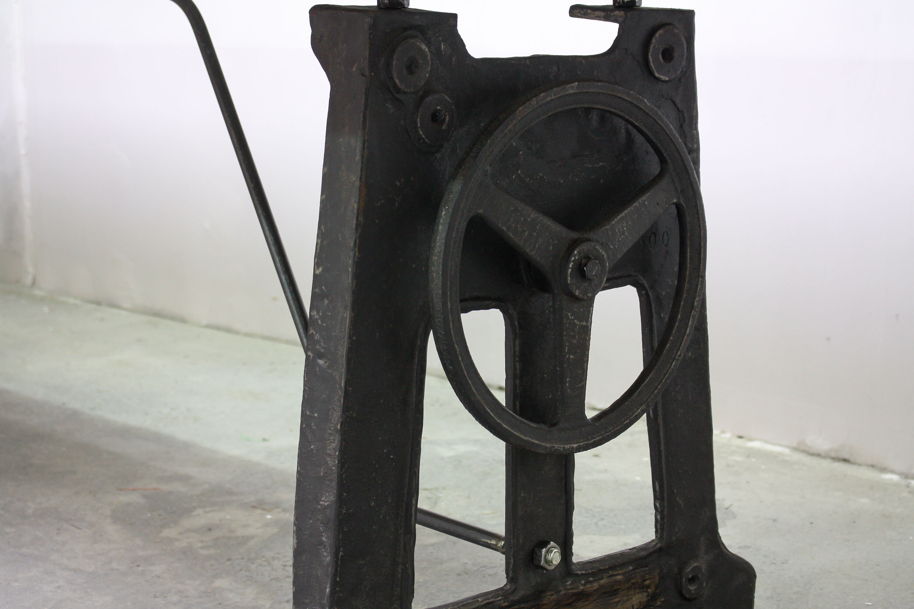 Walnut industrial table, 1950s