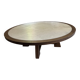 Round coffee table Philippe Hurel – wood and marble – Ø 130 cm