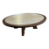 Round coffee table Philippe Hurel – wood and marble – Ø 130 cm