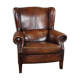 Brown sheepskin armchair
