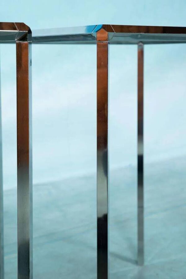 Tables d'appoint vintage Herman Miller verre&chrome, Converta