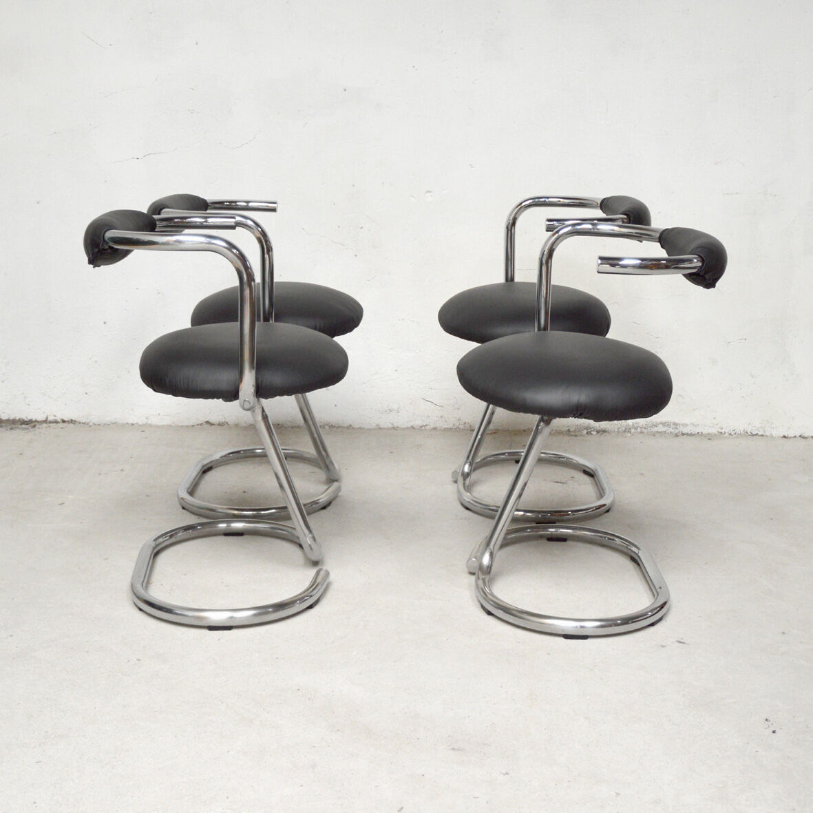 4 chaises Cobra par Giotto Stoppino, 1960
