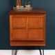Restored Teak Retro 1960s Nathan Squares Lamp Table Cabinet Hair Pin Legs