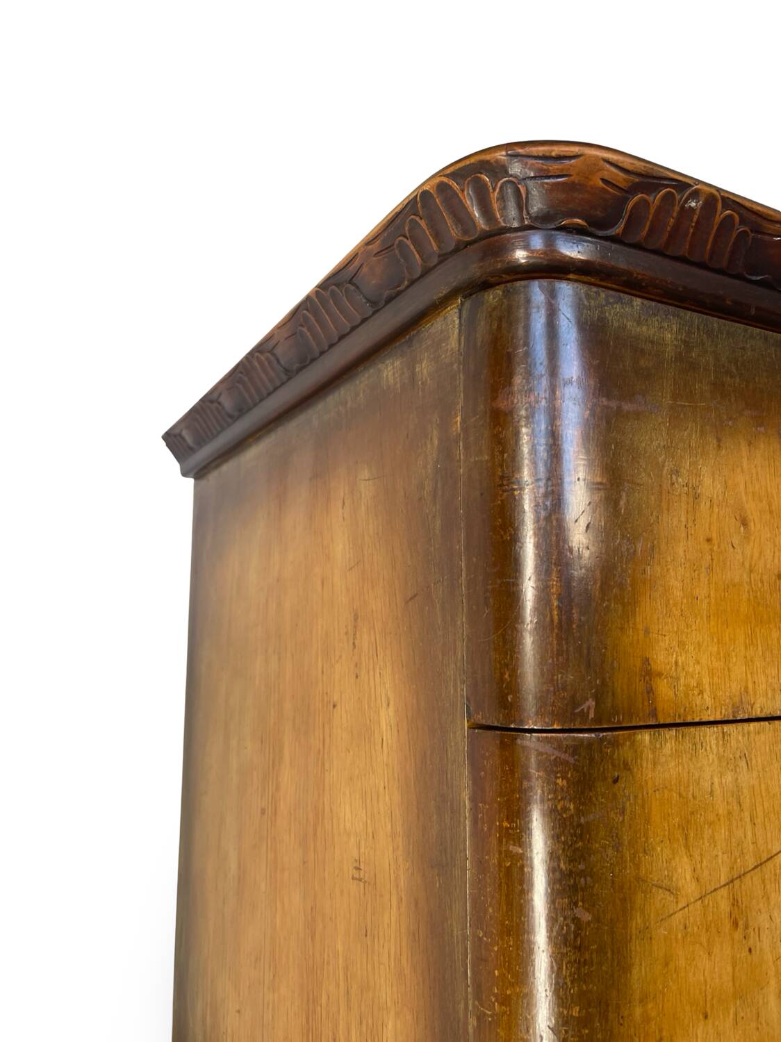Commode italienne en placage et bois massif de noyer, années 1940-1950