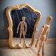 Miroir doré bois 37x29cm