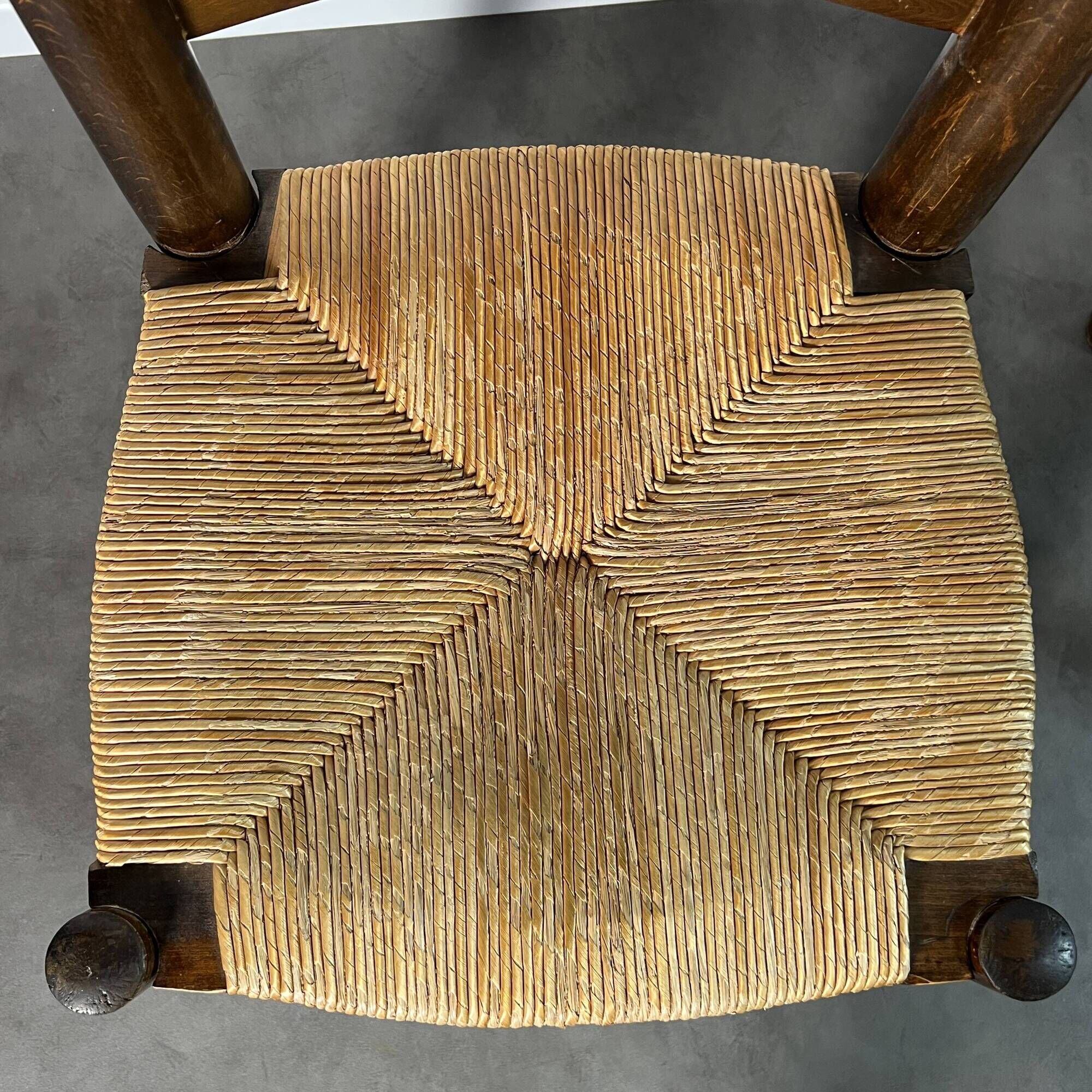 Pair of rush-seated chairs - Georges Robert, France circa 1950 Design
