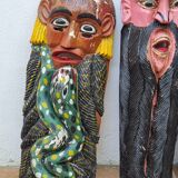 Set of three Mexican folk dance masks, 75 cm