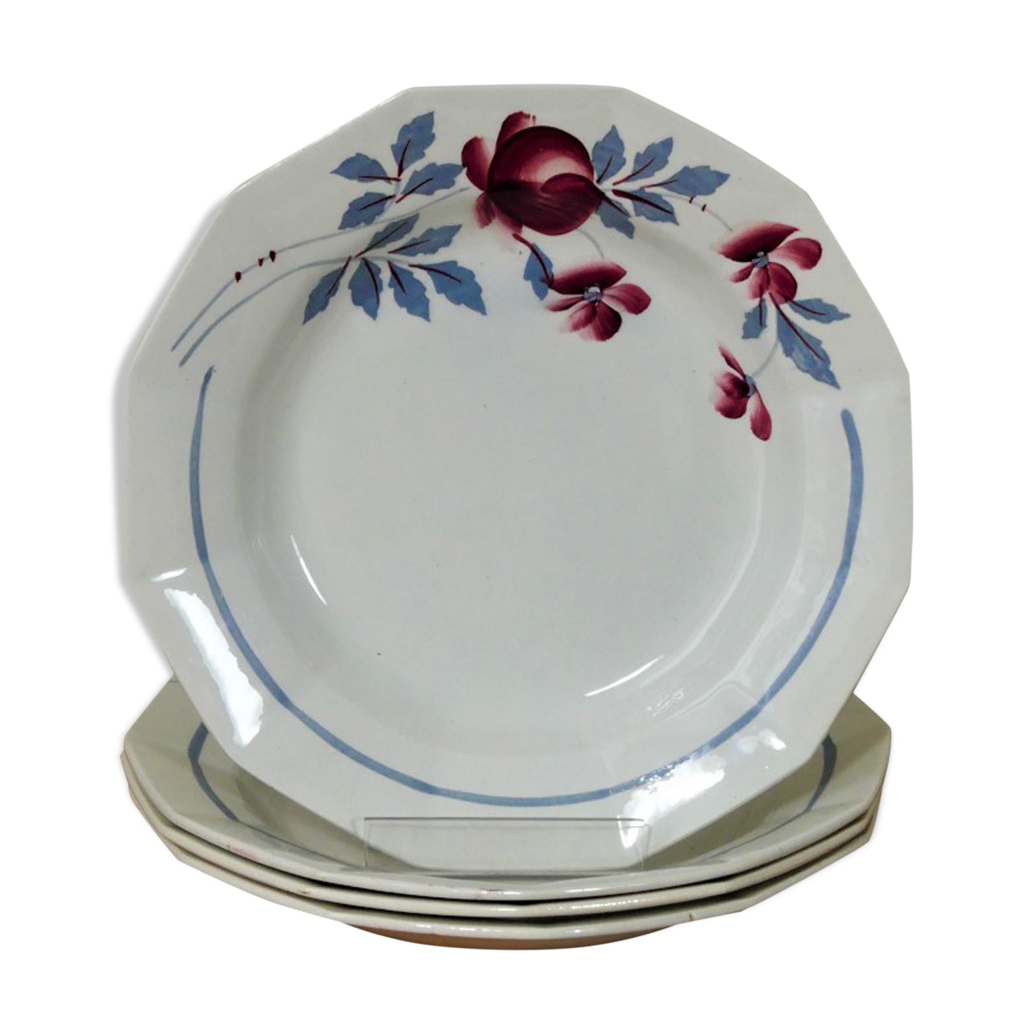 Four hollow plates 1930-1940 - Plates stamped Céranord St-Amand