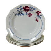 Quatre assiettes creuses 1930-1940 assiettes estampillées Céranord St-Amand
