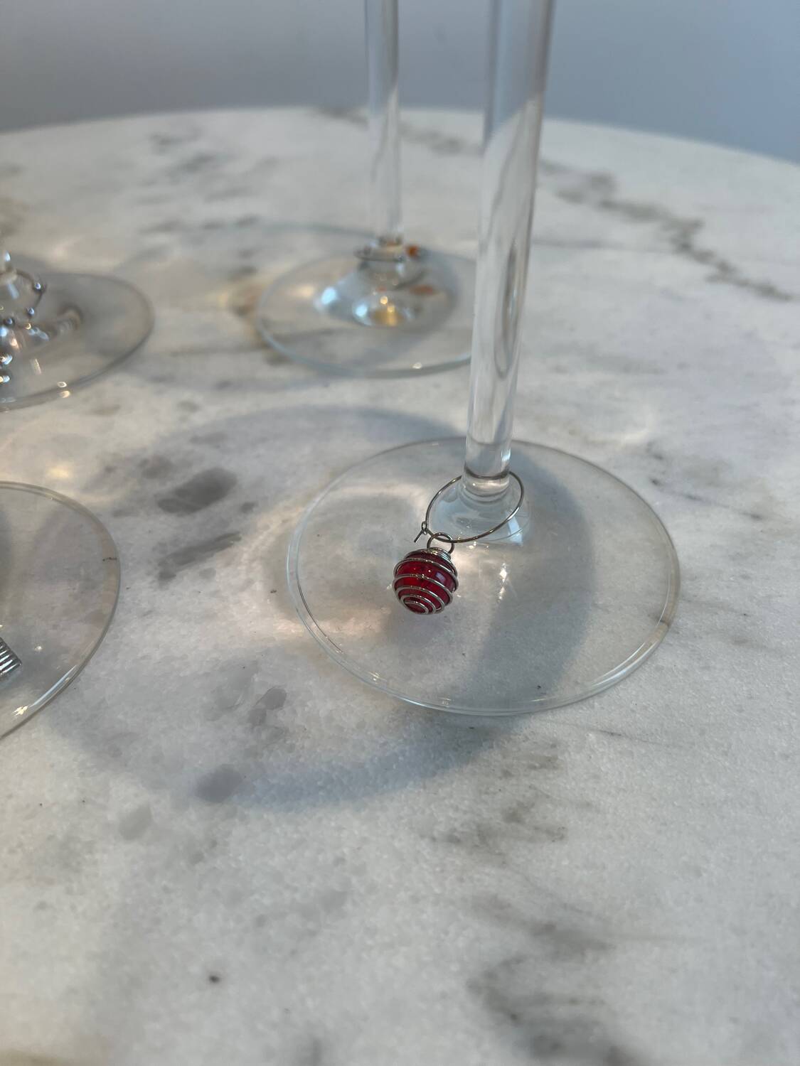 Set of 4 vintage coloured stemmed glasses