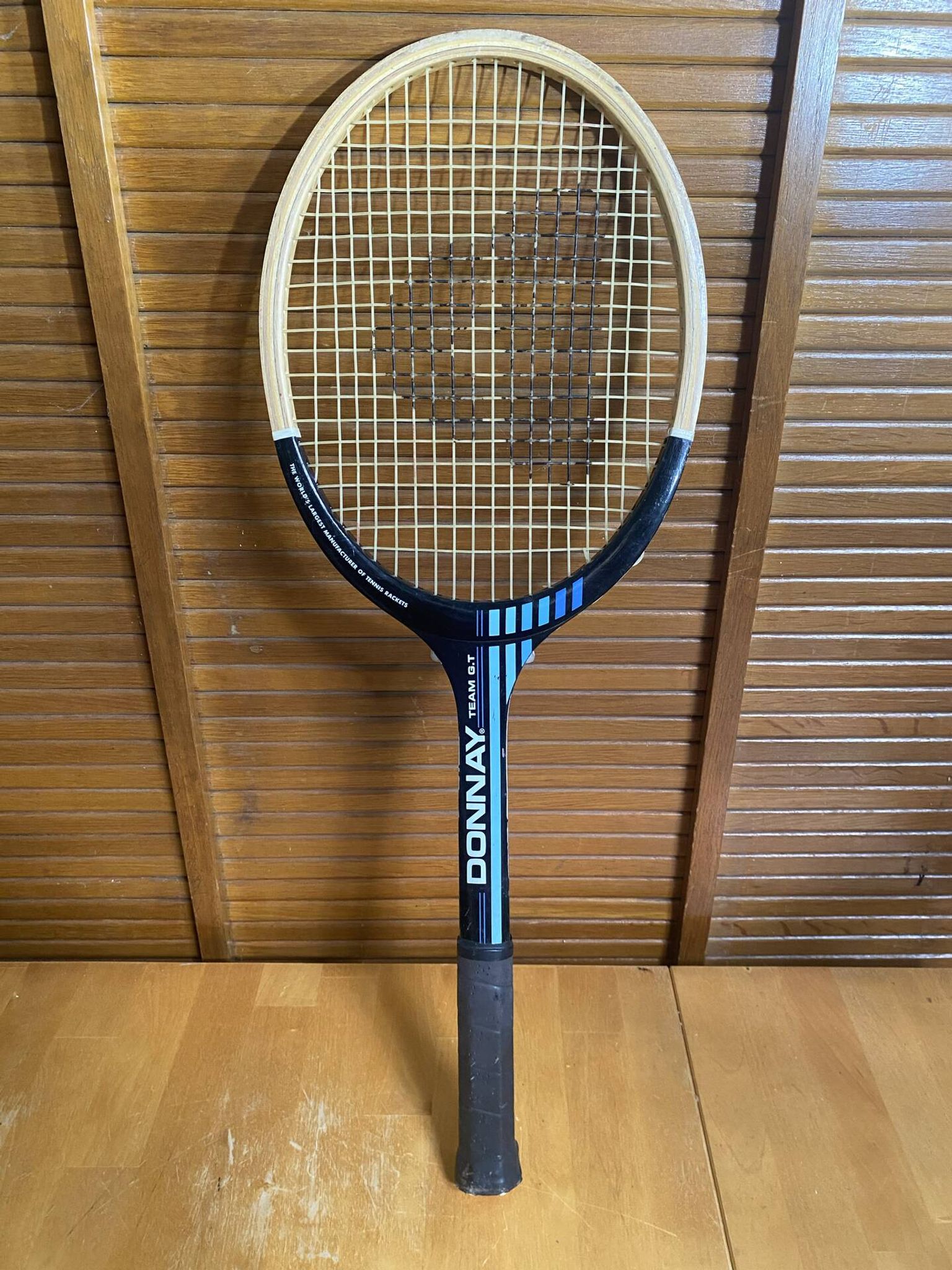 Vintage donnay team gt wooden tennis racket + donnay cover #