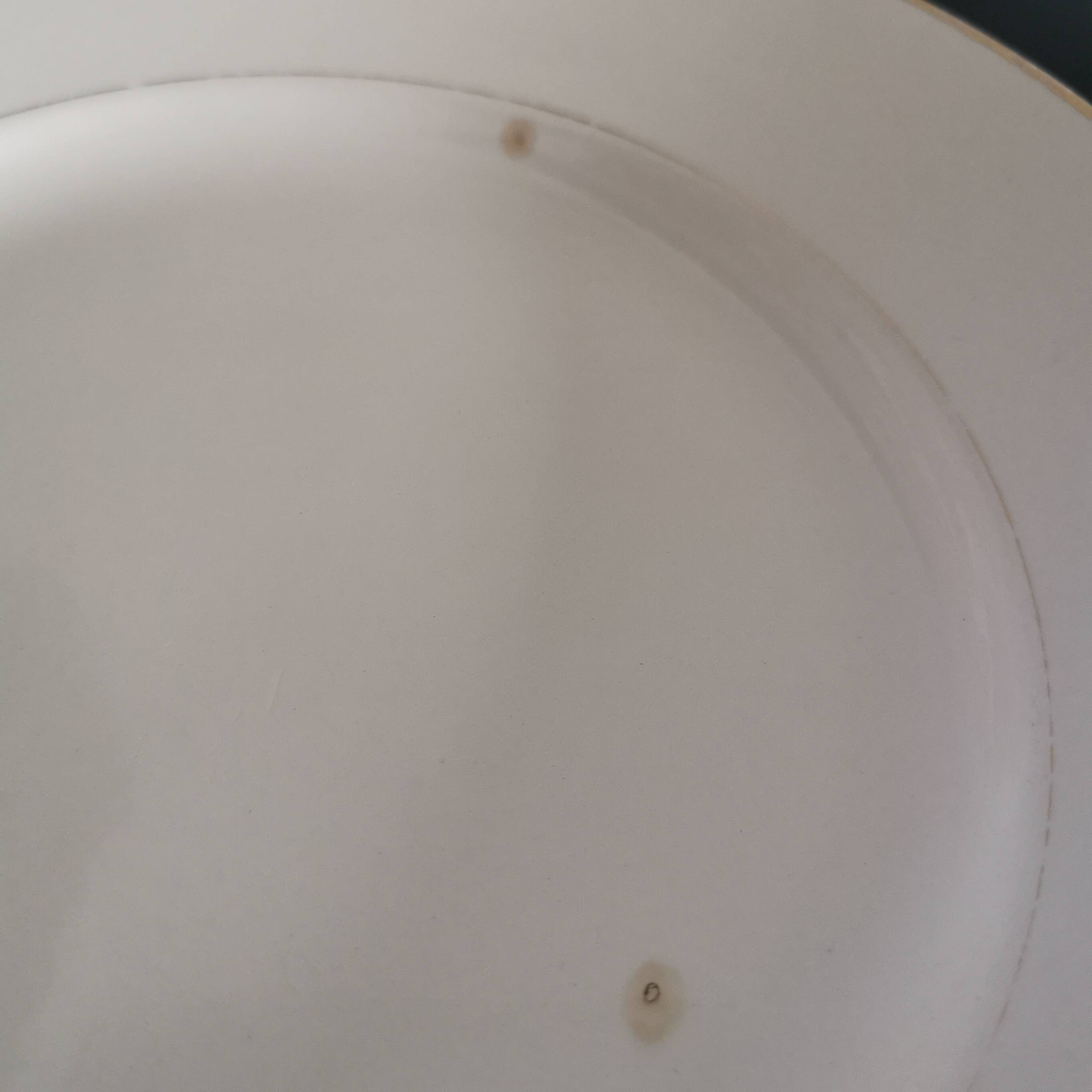 Set of 6 Villeroy and Boch flat plates in ivory color and gold edging