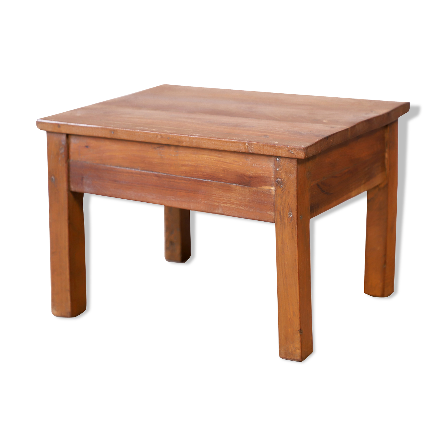 Small bedside table - side table in natural Burmese teak