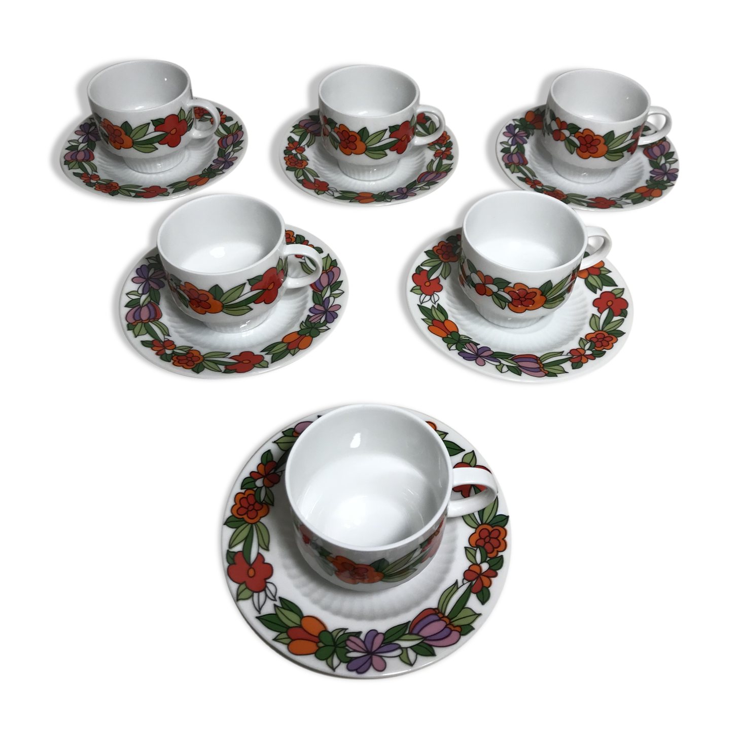 Serie 6 tasses anciennes Kaiser vintage