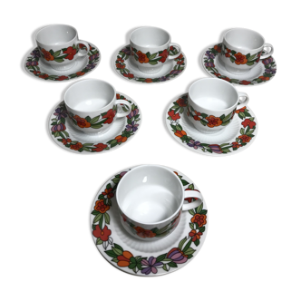 Serie 6 tasses anciennes Kaiser vintage