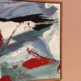 Original Swedish Oil On Canvas – Abstract Composition By Lars Sjögren – Vintage & Framed – 38 × 40 Cm (15.0" × 15.7")