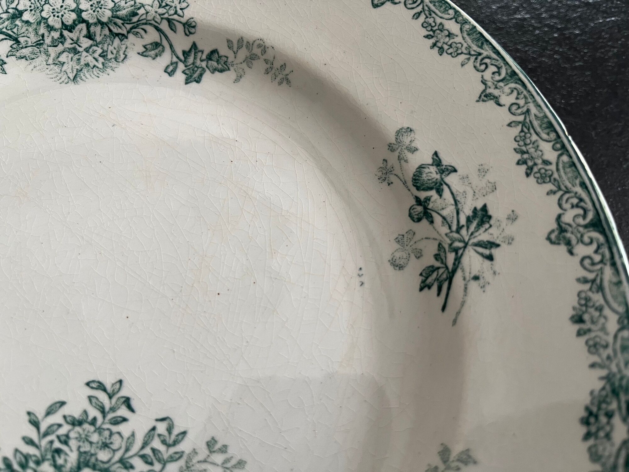 Lot 6 old plates porcelain iron earth saint amandinoise model chevreuse