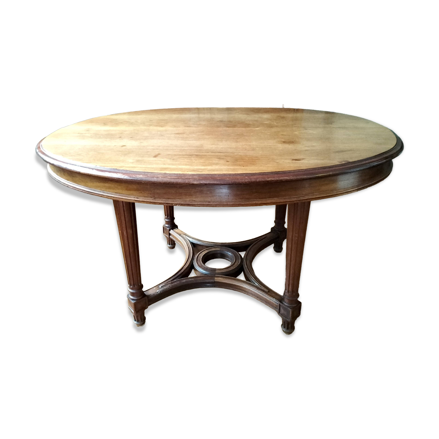 Oval centre table in solid mahogany from the Directoire, Empire period.