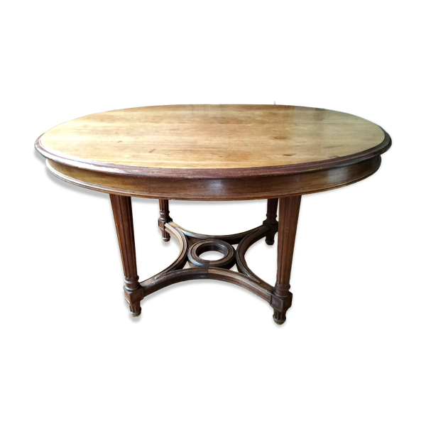 Table de milieu ovale en acajou massif  d'époque Directoire, Empire