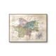Saône and Loire, old map printed in 1883.