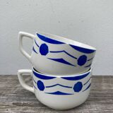 Duo of Sarreguemines cups, 1960