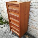 Commode haute rotin