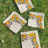 Serviettes de table citrons rétro