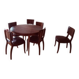 Extendable table set and its 6 chairs