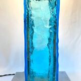 Large blue and chrome murano lamp, 1960s. Italy