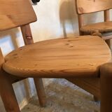 Set of 4 solid pine chairs by Rainer Daumiller, Germany 1960