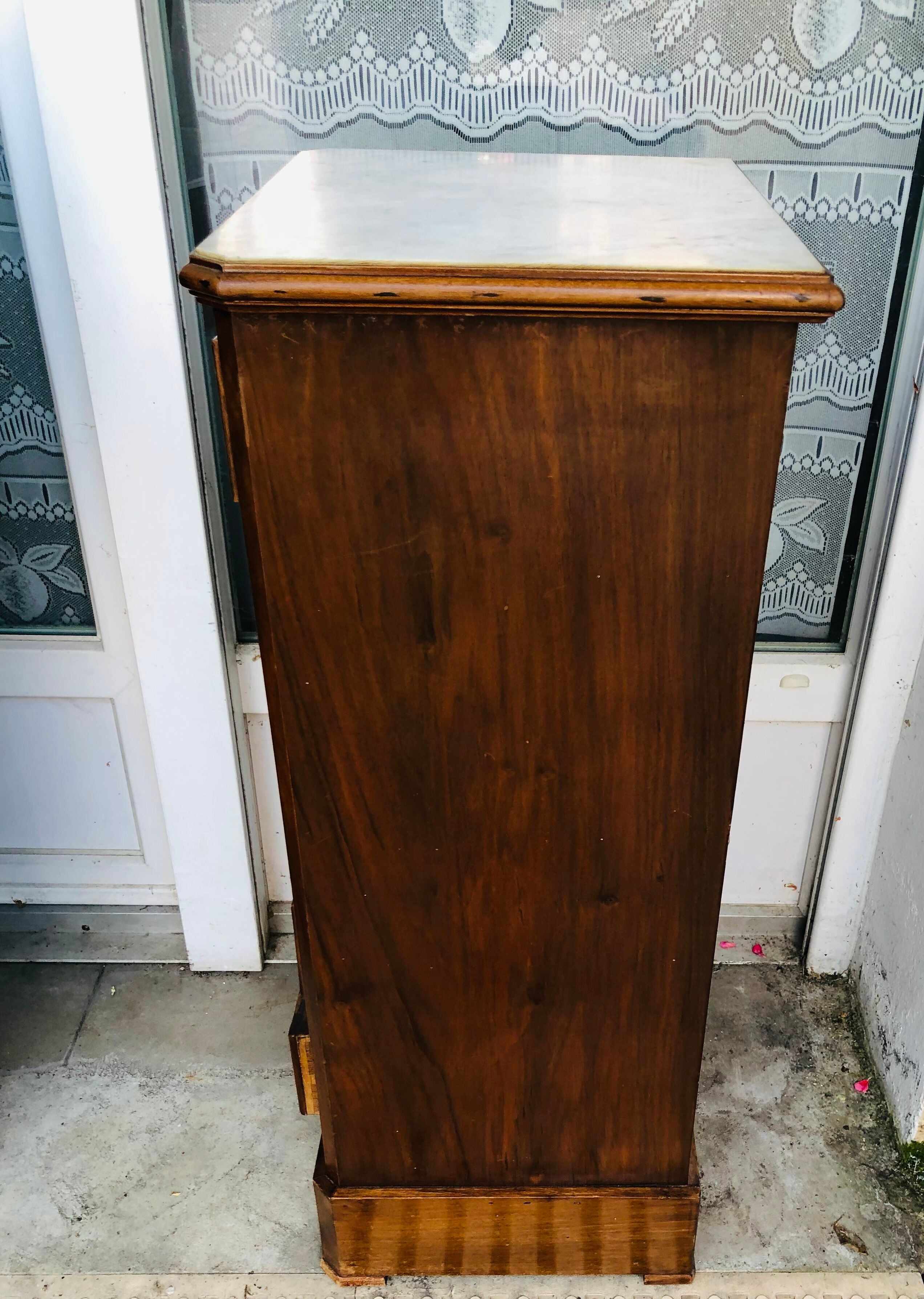 Old bedside, a niche and three drawers
