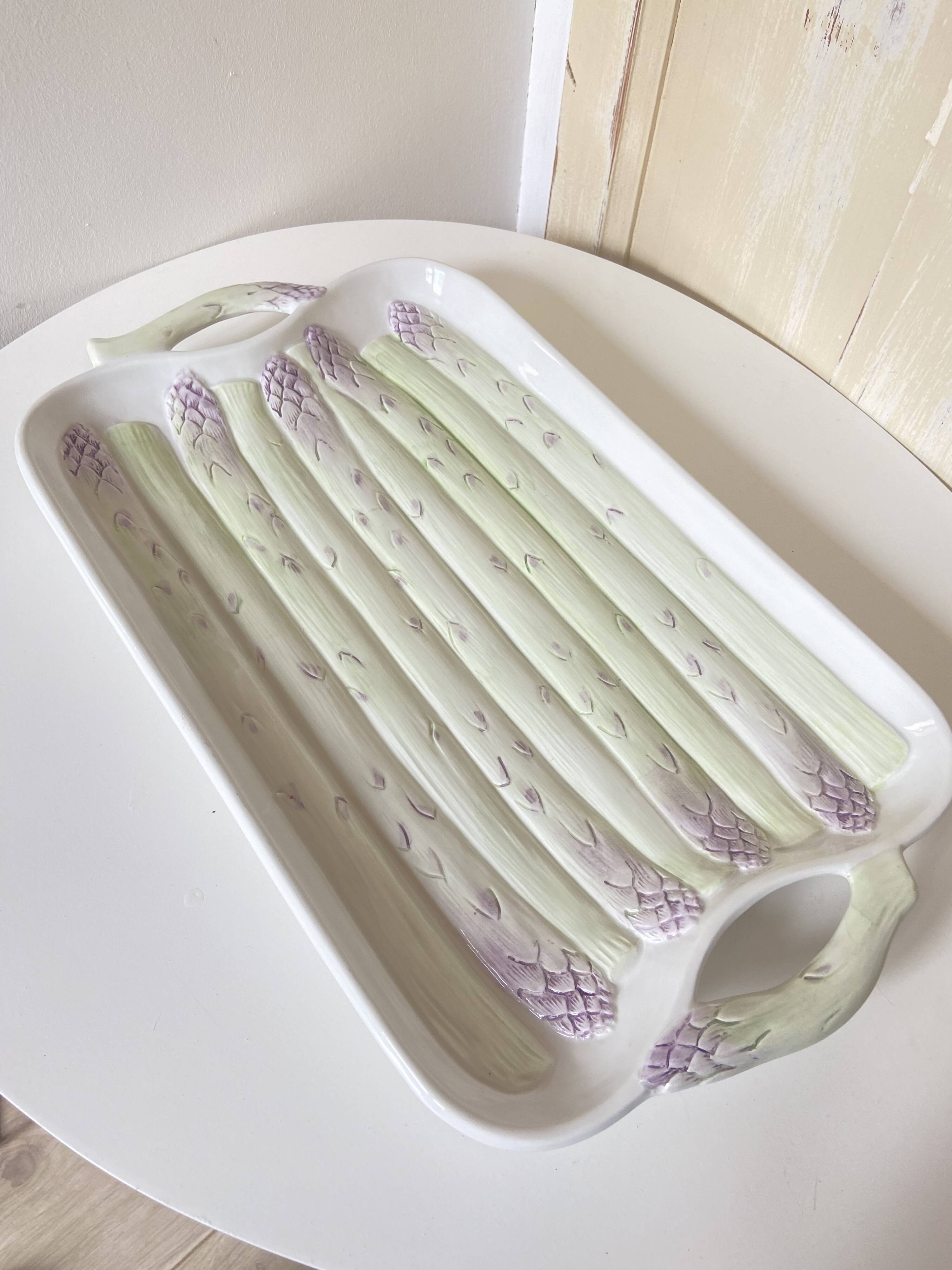 Vintage Asparagus Dish Made in Italy Numbered