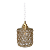 Vintage amber glass globe pendant light