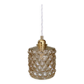 Vintage amber glass globe pendant light