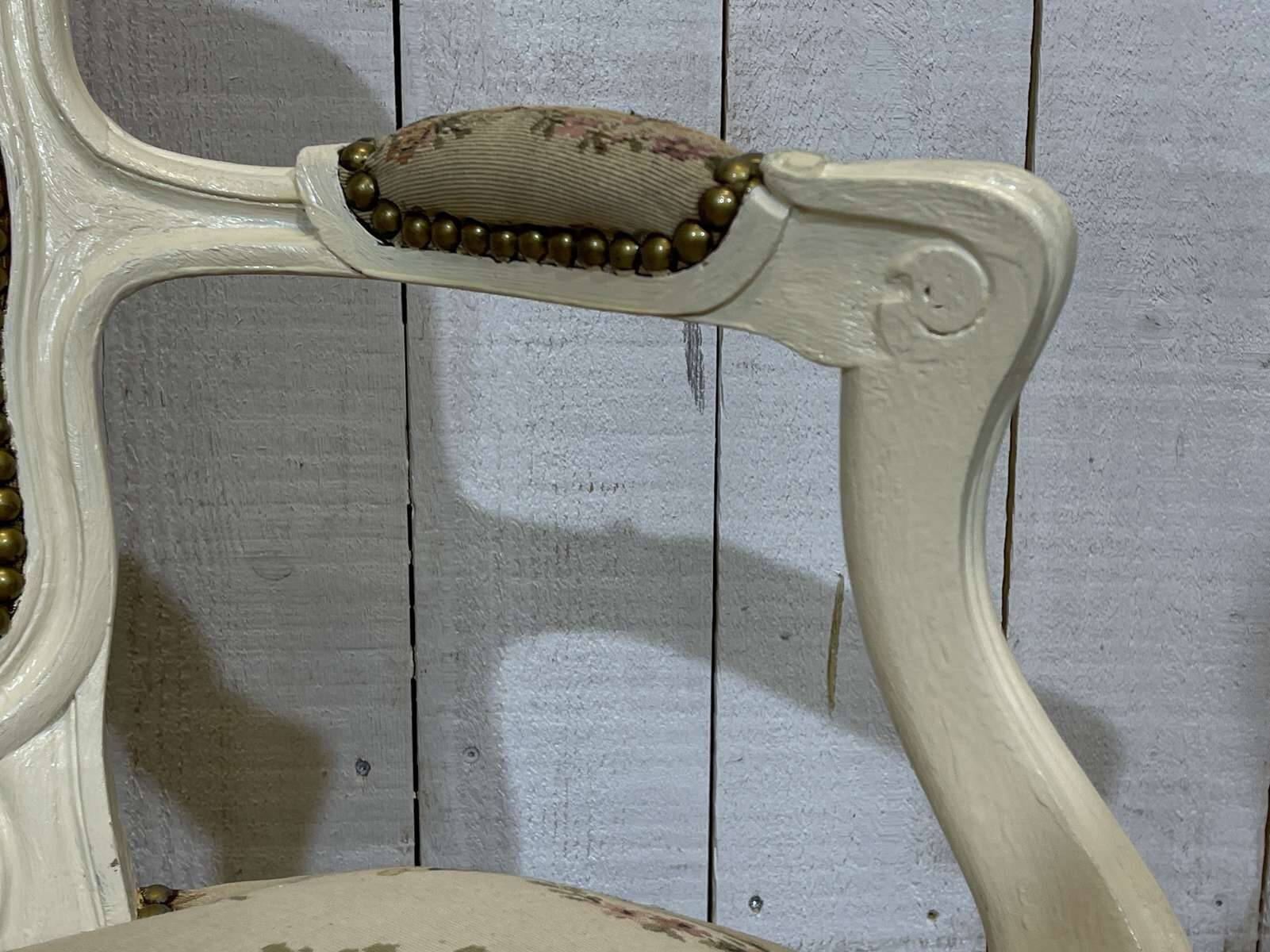 1970s Louis XV style cabriolet armchair