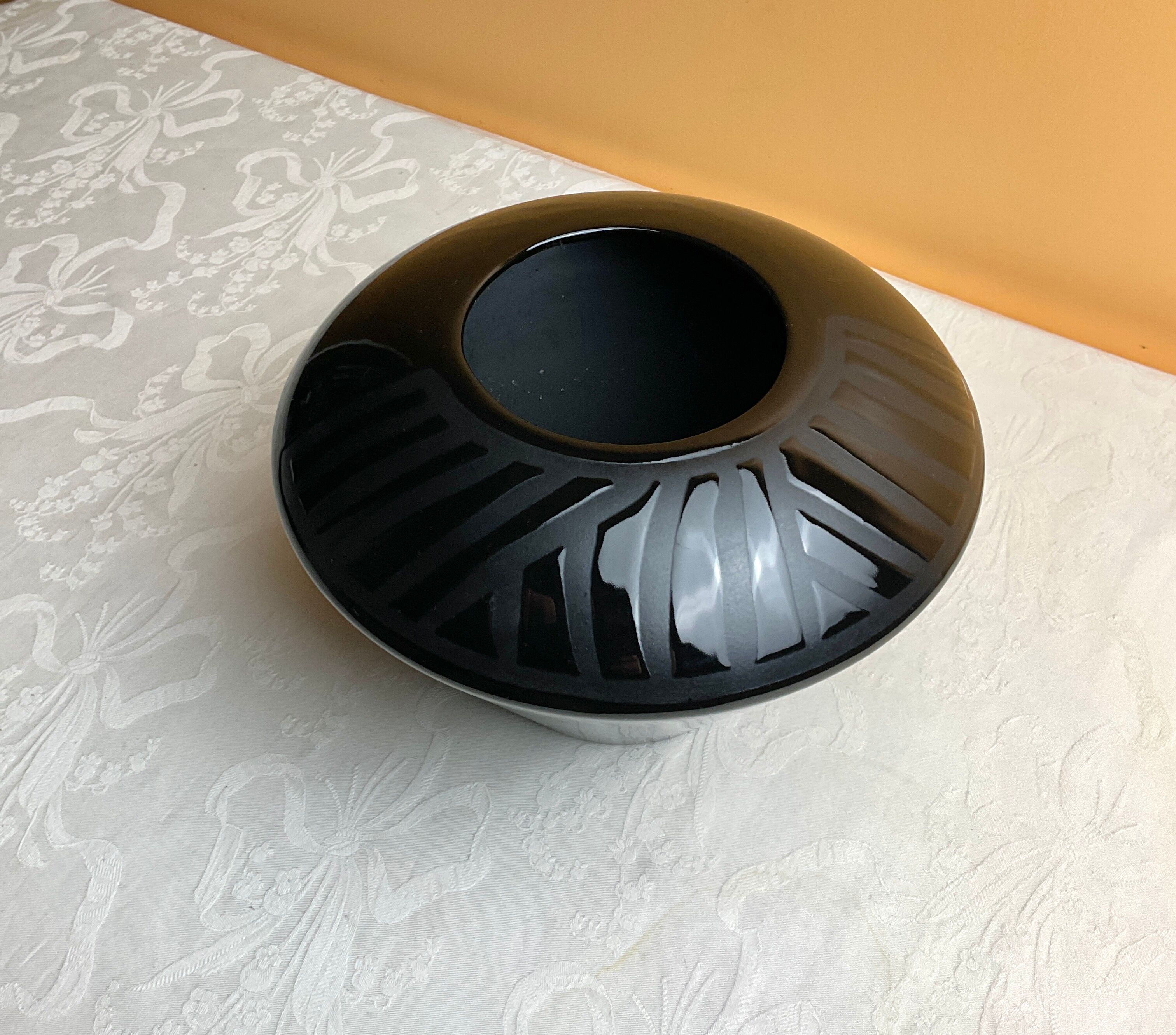 Black ethno-style vase