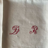 Monogrammed linen table runner