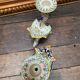 Griffon candlesticks in Old Rouen earthenware
