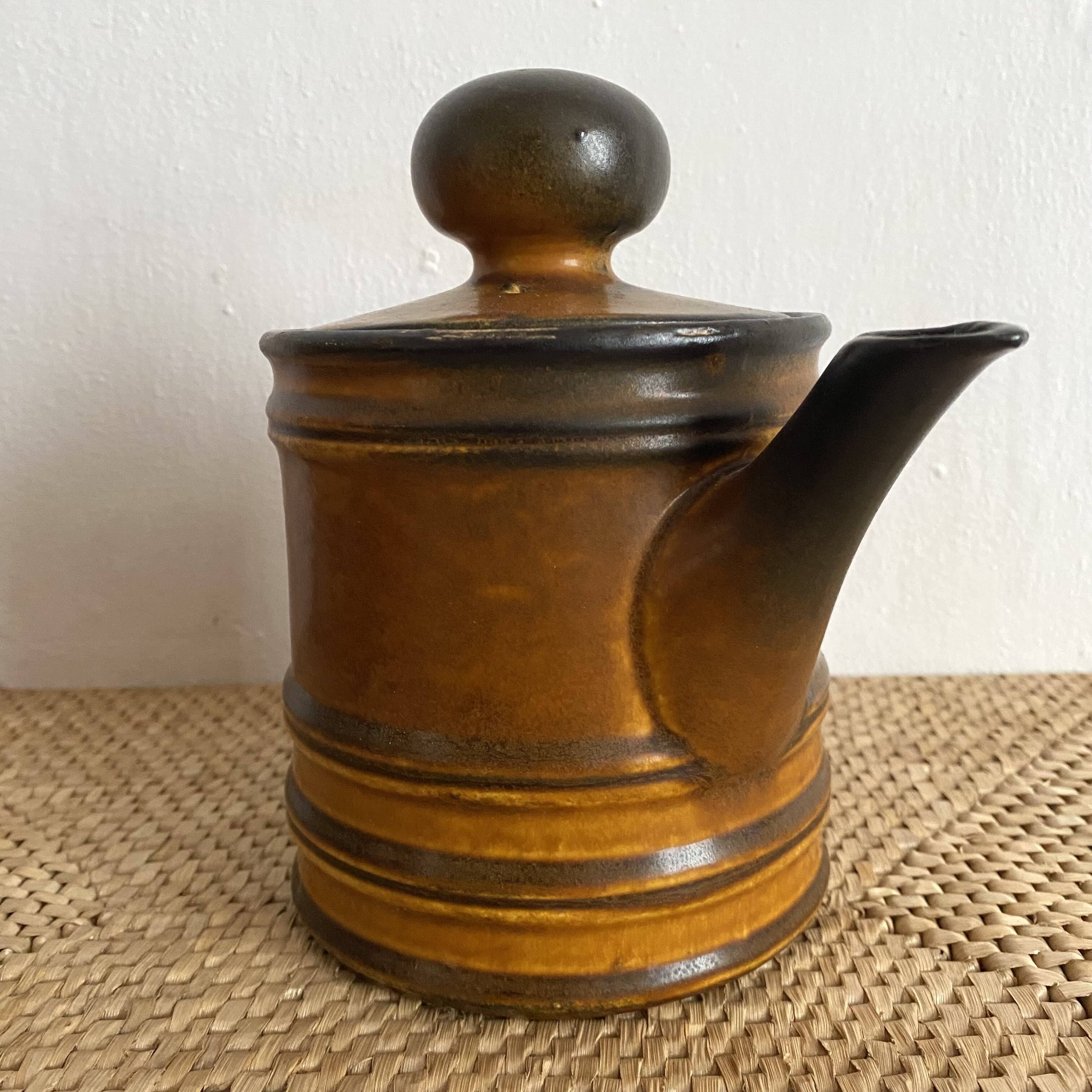 Glazed stoneware teapot from the 70s
