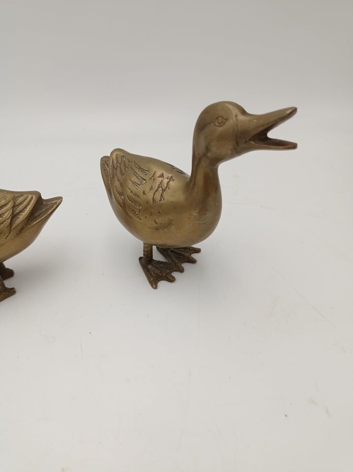 Pair of brass ducks
