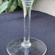 6 blown glass champagne glasses with cut bee decoration