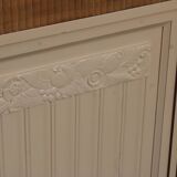 Renovated Art Deco buffet, pink marble and original mirror.