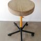 Former workshop stool - Wood and metal - Workers' manufacturing - On wheels - 1980