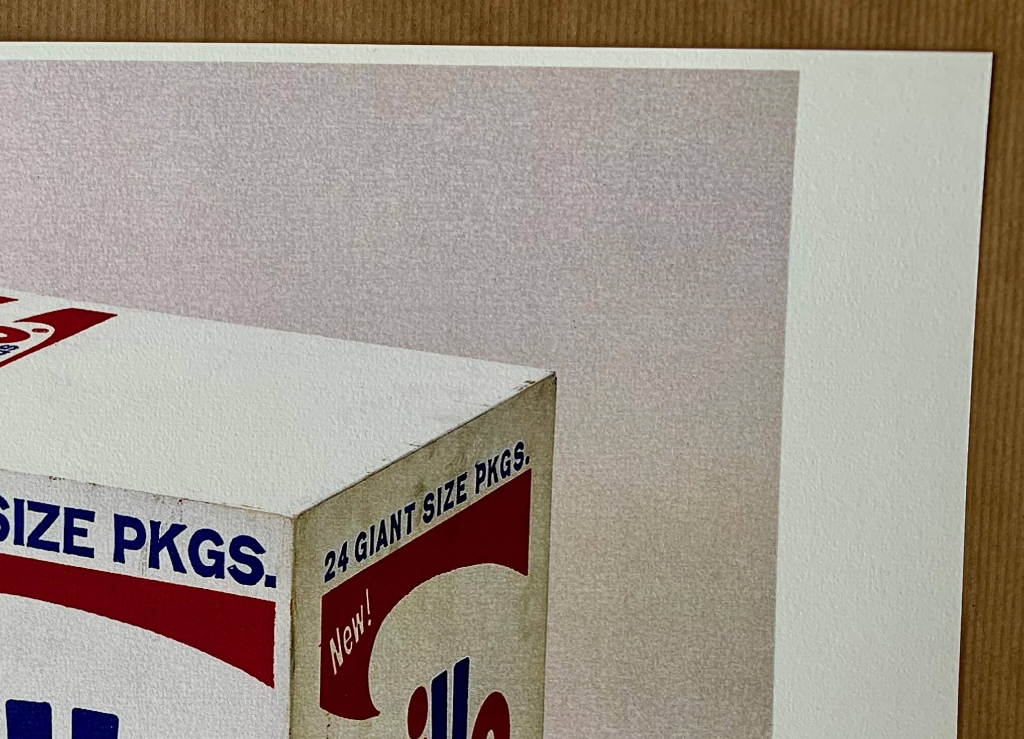 Original vintage pop art poster reissue of Andy Warhol "Brillo Box 1964"