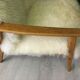 Vintage white sheepskin armchair