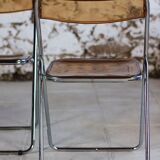 Folding chair in plexiglass and chrome, 1970