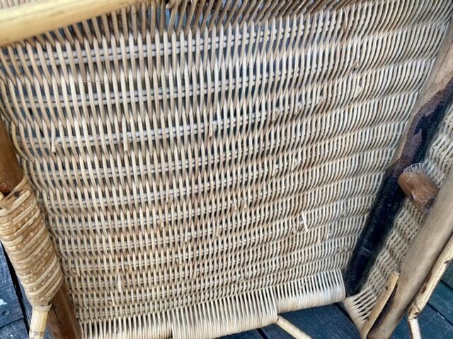 Old rattan armchair