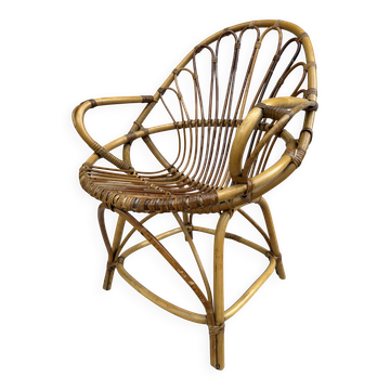 1960s rattan armchair from France